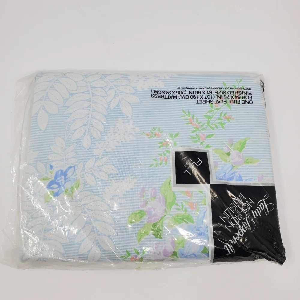 Vintage Lady Pepperell Veronica Full Size Flat sheet and pillow Case NIP